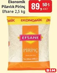 EFSANE EKONOMİK PİLAVLIK PİRİNÇ 2,5 KG